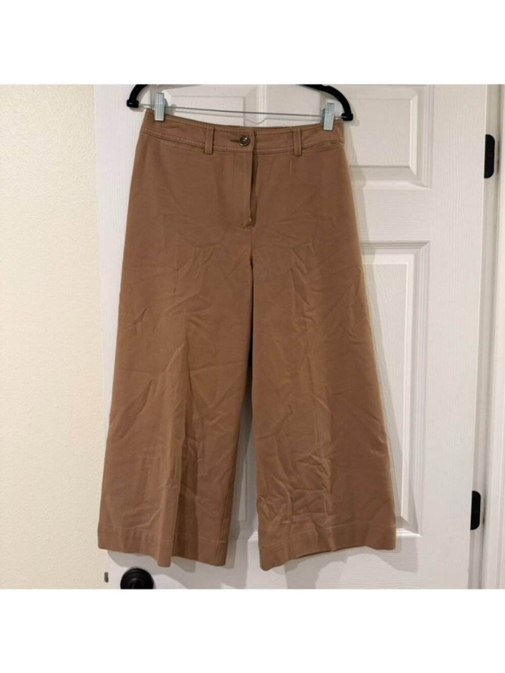 Trina Turk Tan Wide Leg Tailored Cropped Trouser Pants Size 4